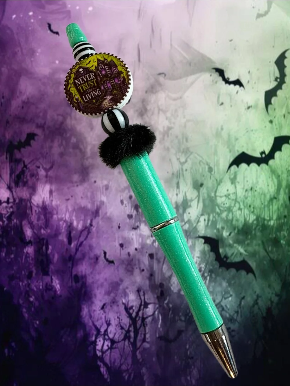 Never Trust The Living Custom Beaded Pen